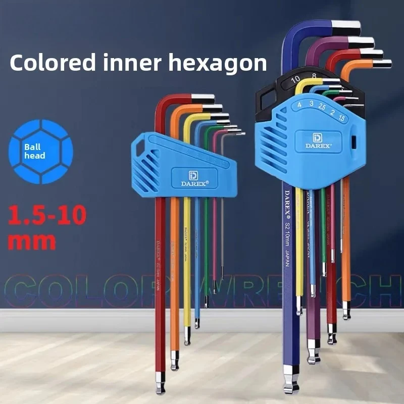

Профессиональный набор шестигранных ключей Darex из стали S2 с цветным покрытием для шестигранных болтов (имбусовые ключи)