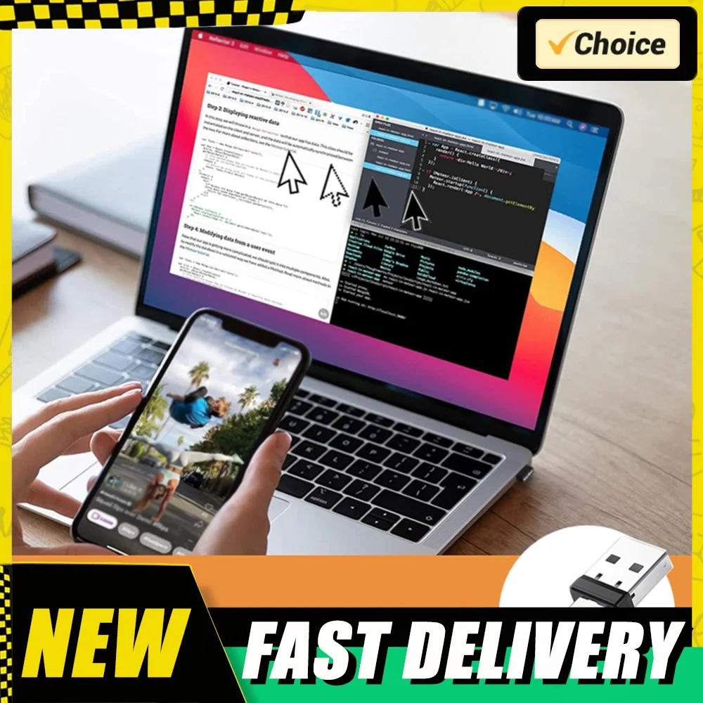 USB Type C 2 In 1 Mouse Jiggler Plug & Play Automatic Mouse Wiggler Laptop Entering Sleep for Laptop Keep Computer Awake