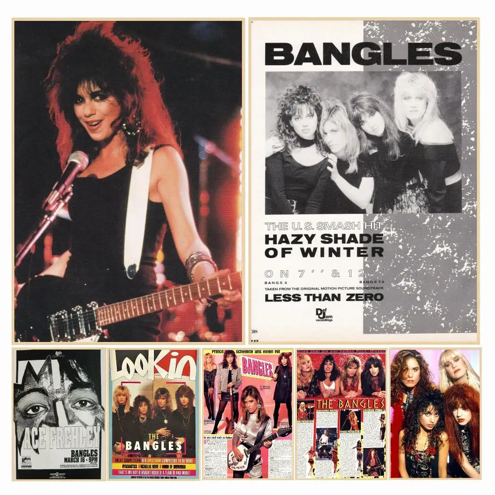 band T-The Bangles-S Poster Decorative Wall Art Sticker for Cafe Office Bedroom and Living Room