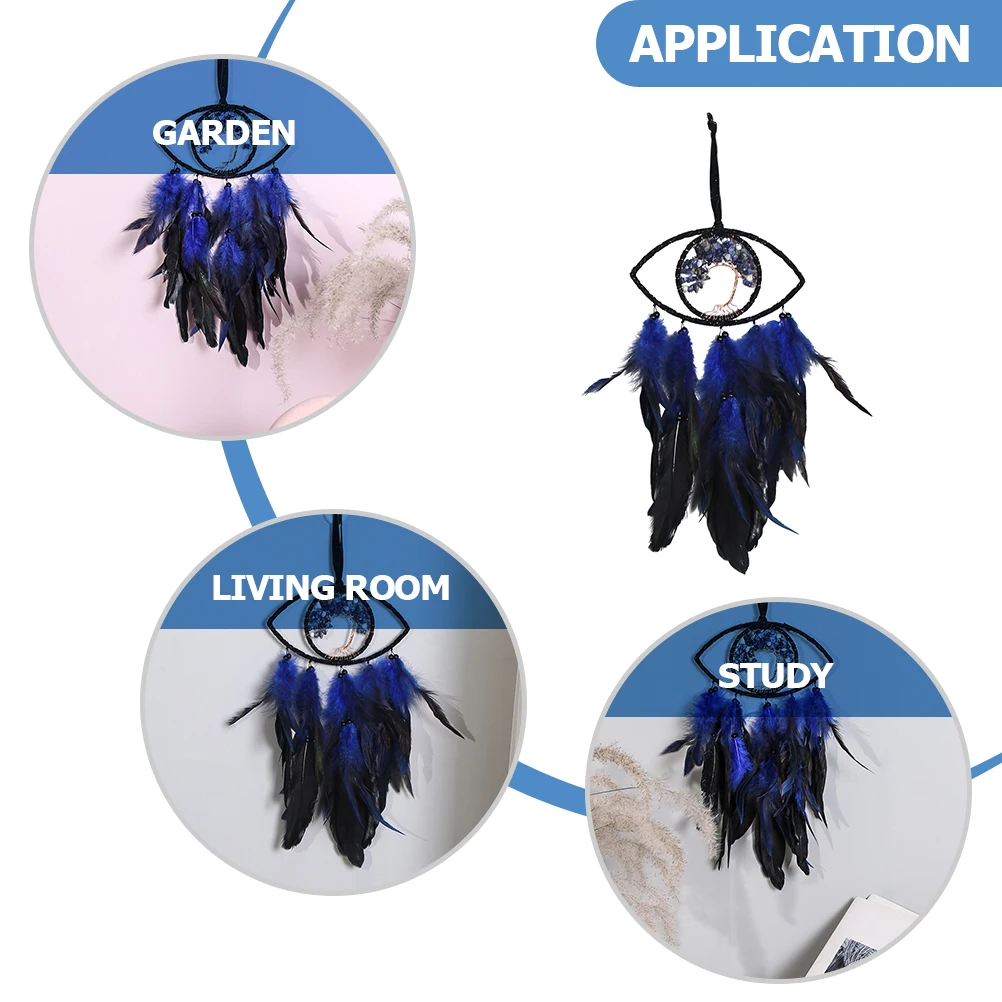 

Life Tree Dream Catcher Pendant Crystal Gravel Design Hanging Decor for Home Bedroom Car Evil Eyes Handmade Wall Hanging