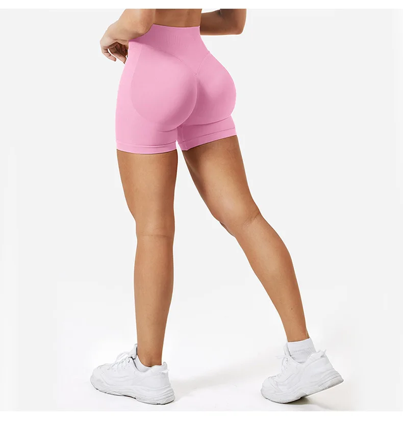 High Waisted Biker Shorts Women Booty Lifting Workout Shorts for Women 3D Seamless Gym Black Color Yoga Cycling Elastic Shorts