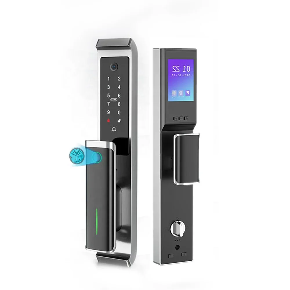 Tuya & TT Lock Smart Digital Door Lock with Camera APP/Fingerprint/Card/ Password/Mechanical Key Verification