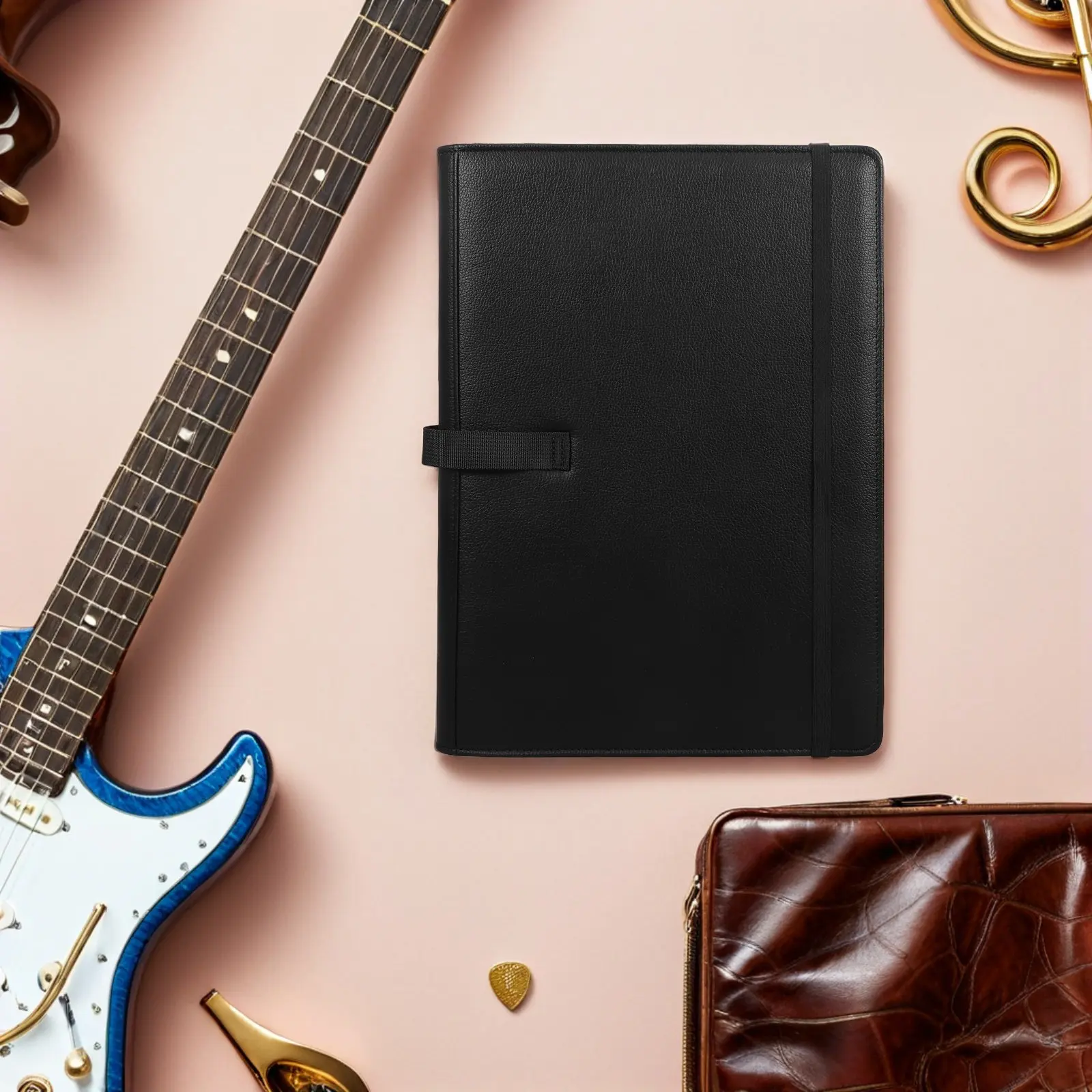 

Папка для нот формата А4, портативная, 13x9.7 дюймов, легкая, с ремешком, для выступлений на фортепиано, концертов и сцены