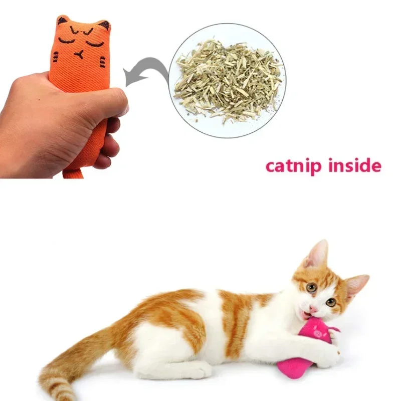 Catnip Toy Cats Products for Pets Cute Cat Toys for Kitten Teeth Grinding Cat Plush Thumb Pillow Pet Accessories