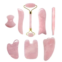 Set de Rodillo de Cuarzo Rosa y Gua Sha