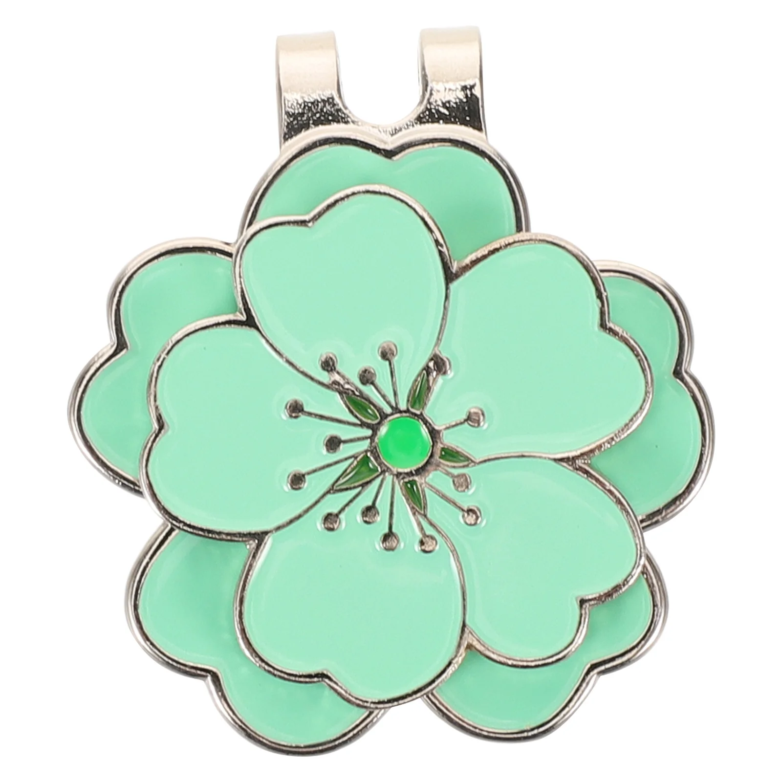 

Magnetic Cherry Blossom Flower Shaped Golf Hat Clip with Ball Marker for Hat Visors Sports Bags Golf Accessories