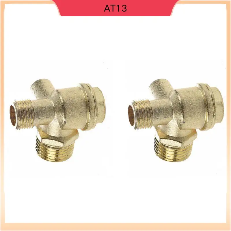 

AT13 2Pcs 3/8 Inch Female Thread Tube Connector Air Compressor Check Valve Gold Tone