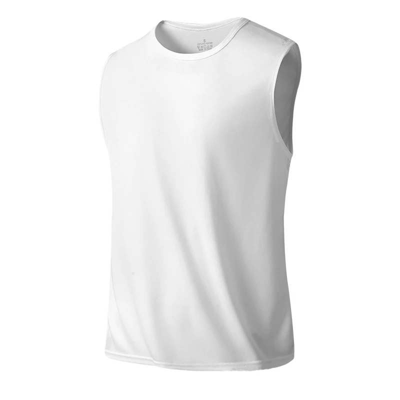 Men's Mesh Running Vests Casual Sportswear Mens Fitness Sleeveless T-shirt Summer Round Neck Sports Gym Tank Tops