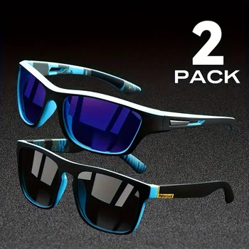 2 Stück polarisierte UV-Schutz-Sonnenbrille, blendfrei, Sonnenschutz für Sommer, Party, Urlaub, Reisen, Fahren, Angeln