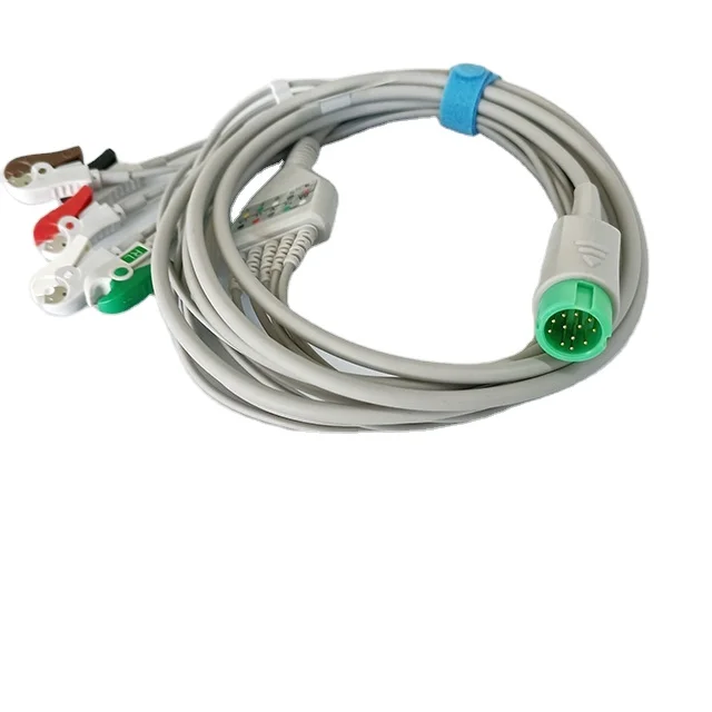 Совместимый кабель ЭКГ 12-контактный кабель ЭКГ Edan с зажимным концом захвата 12p Совместимый кабель ЭКГ 12-контактный кабель ЭКГ Edan с зажимным концом захвата 12p