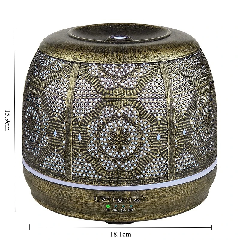 Retro Patterned Lampshade Aromatherapy Humidifier Essential Oil Diffuser for Home Office Silent Large Capacity Rainbow Lamp image 6