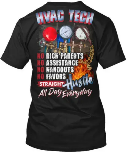 Hvac Tech No Rich T-Shirt Made in the USA Size S to 5XL