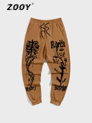 ZOOY (L-9XL) Men's Plus Size Vintage Fashion Graffiti Hip Hop Splash Oil Painting Color-Blocked Print Trousers