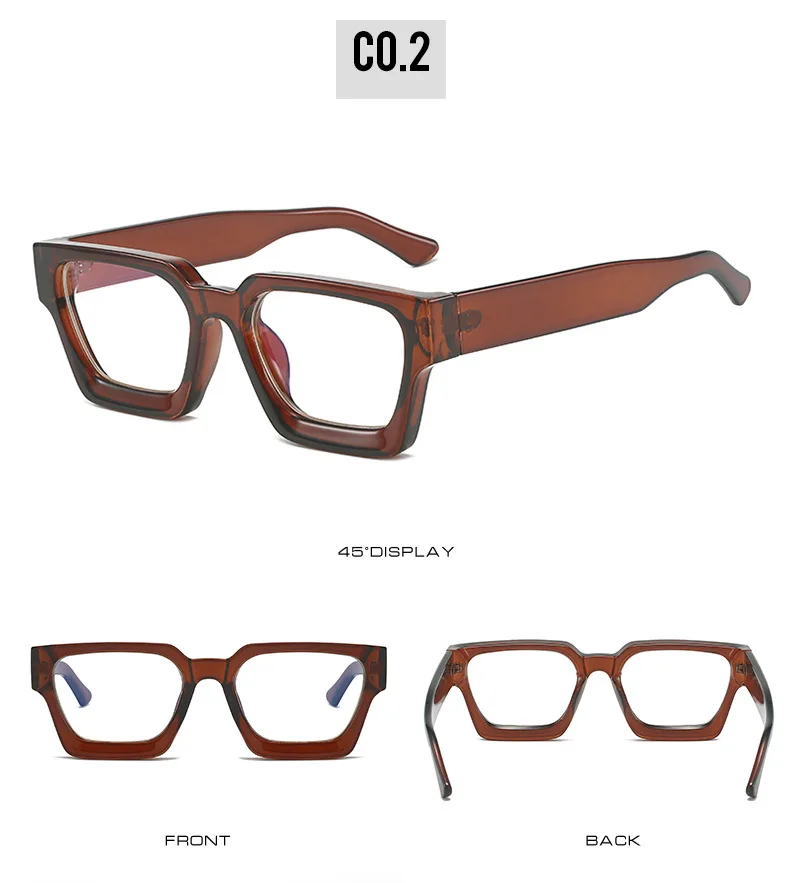 Marke männer Platz Gläser Rahmen Optische Photochrome Blau Licht Lesebrille Retro Große Brillen Klassische Computer Gläser – Detail 7