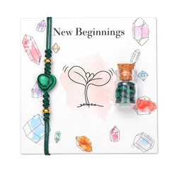 Heart Shape Malachite Rope Bracelet With Natural Stone Quart Chip Beads Bottle Handmade Knotted Braided Bracelets For Women Men