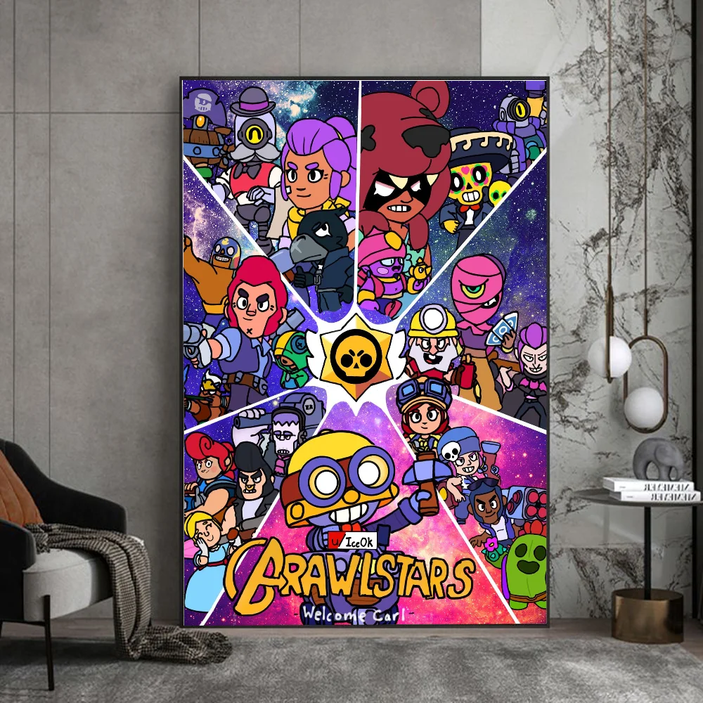 Gioco B-rawl-S-Stars Poster artistico autoadesivo adesivo sbiancante fai da te Room Bar Cafe Wall Decor