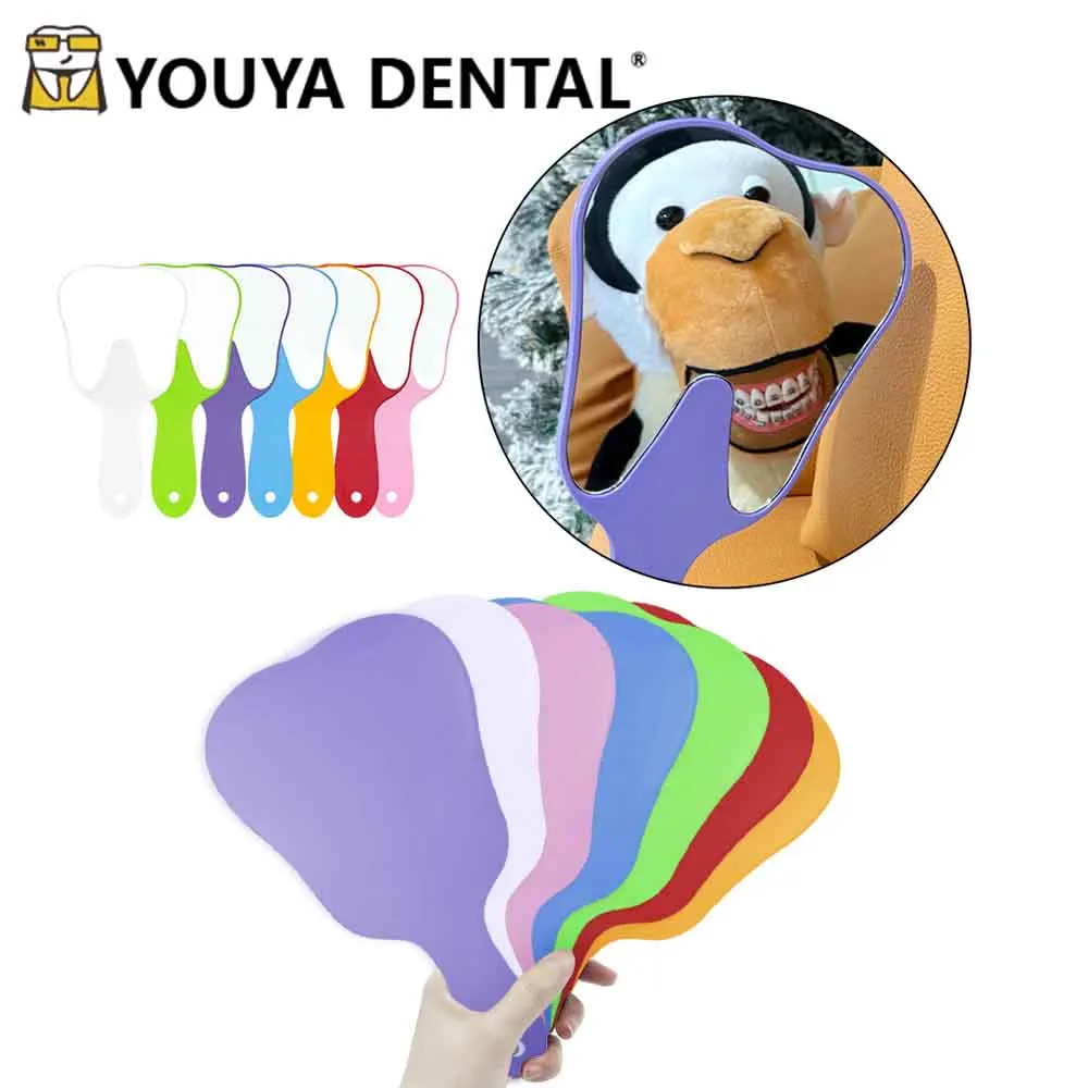 Tooth Shaped Handheld Dental Mouth Examination Mirror Cute Makeup Mirror Durable High Definition Dentistry Accessories Gifts