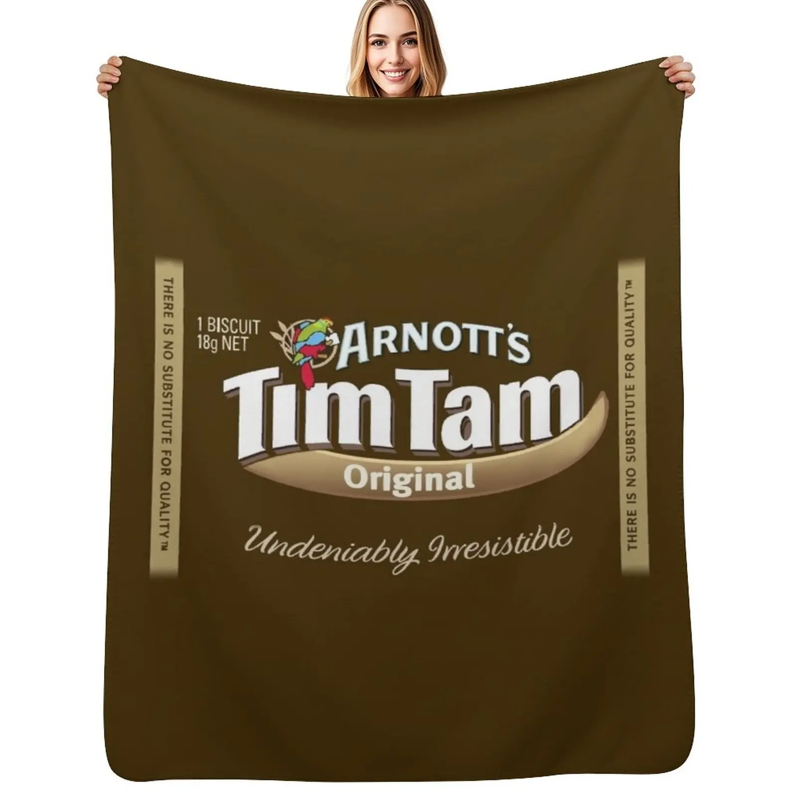 Arnott's Tim Tam Chocolate Biscuits design Throw Blanket valentine gift ideas Soft Plaid Loose Thin bed plaid Luxury Blankets