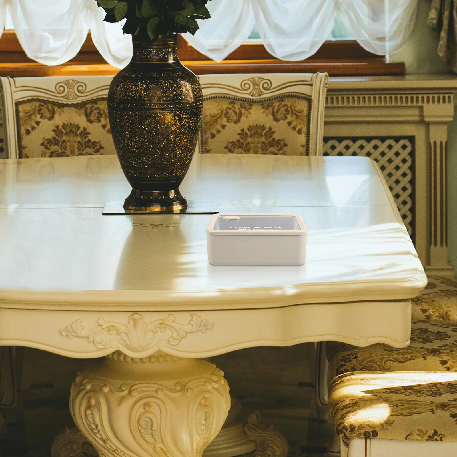 

1200ml Stainless Steel Lunch Box Glass Lid Microwavable Portable Insulated Container for Adults Hot Cold Meals Office School