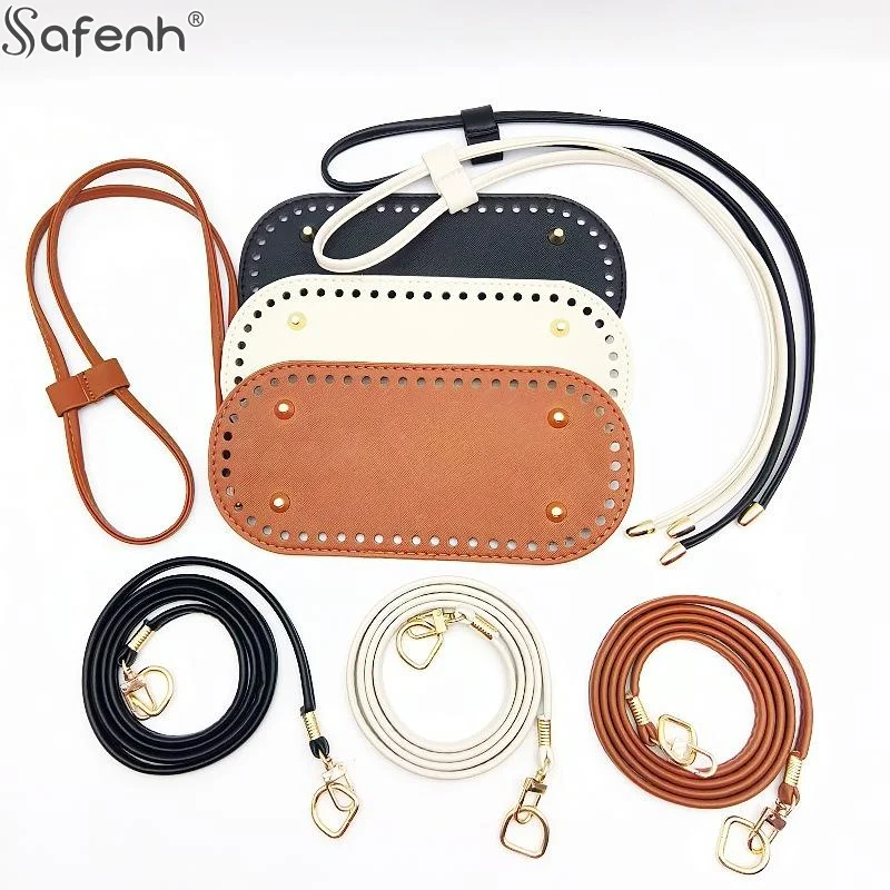1set PU DIY Purse DIY Wallet Making Set With Chain PU Leather Bucket Bag Base & Shoulder Strap Crochet Handbag Accessories