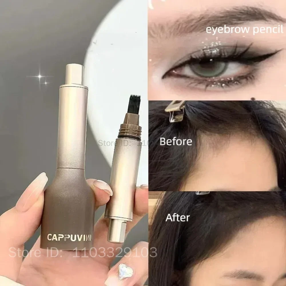 Dual-ใช้สีดํา Liquid Eyebrow ปากกาเส้นผมย้อมสี Stick ที่แตกต่างกันรากป่าคิ้ว Tattoo Quick Filling Outline Shadow แต่งหน้า