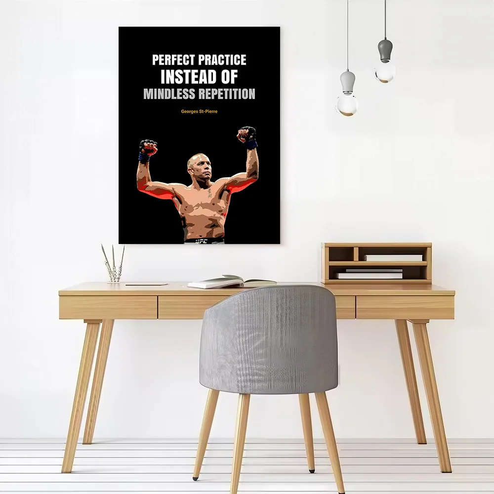 Georges St-Pierre Motivational Quote Poster Customizable Printed Canvas Painting for Pictures Wall Art Home Decoration Ornaments