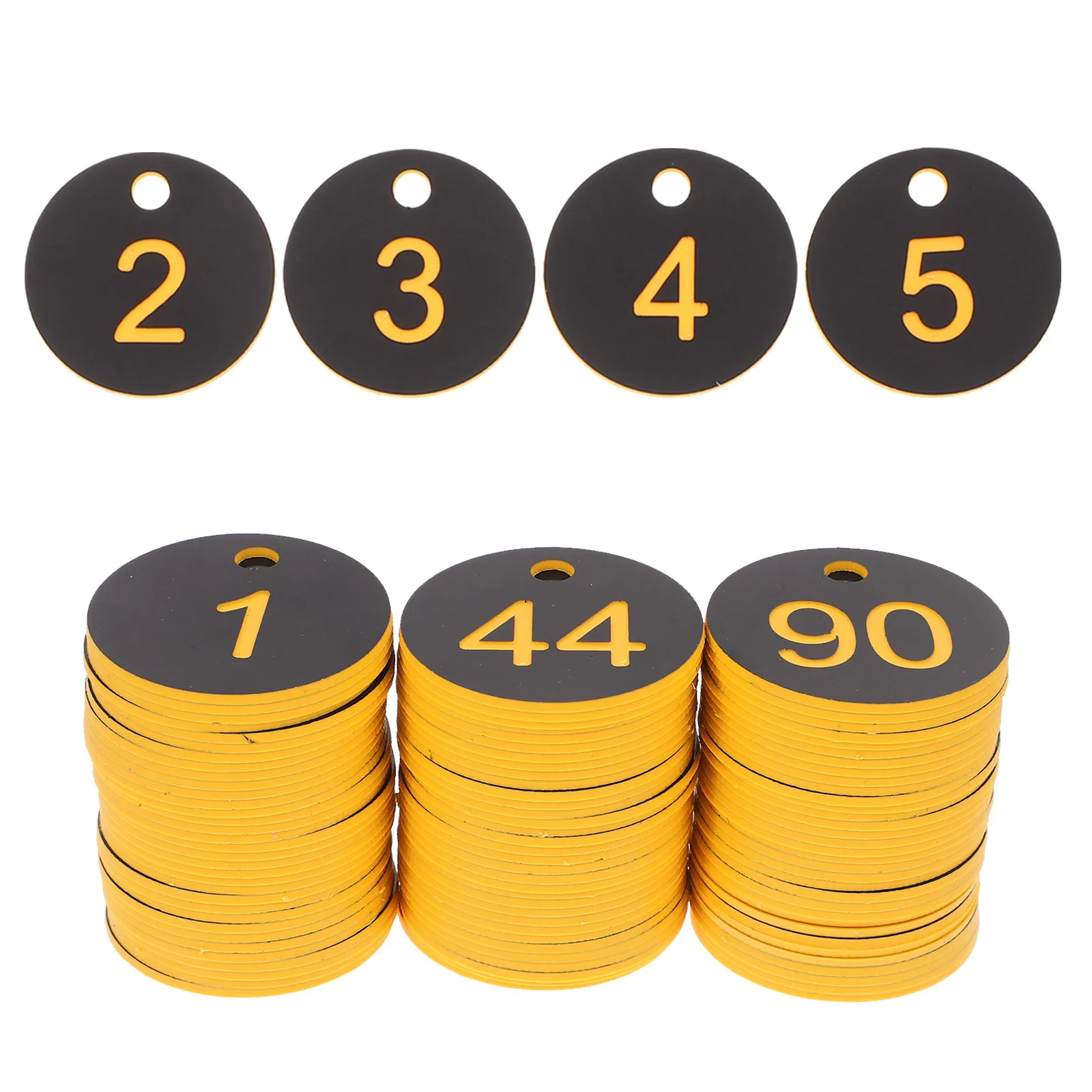 100 قطعة من الملصقات البلاستيكية المرقمة، علامات المفاتيح المستديرة لبطاقات المفاتيح، منظمة الأمتعة، علامات أرقام بلاستيكية خفيفة الوزن #1