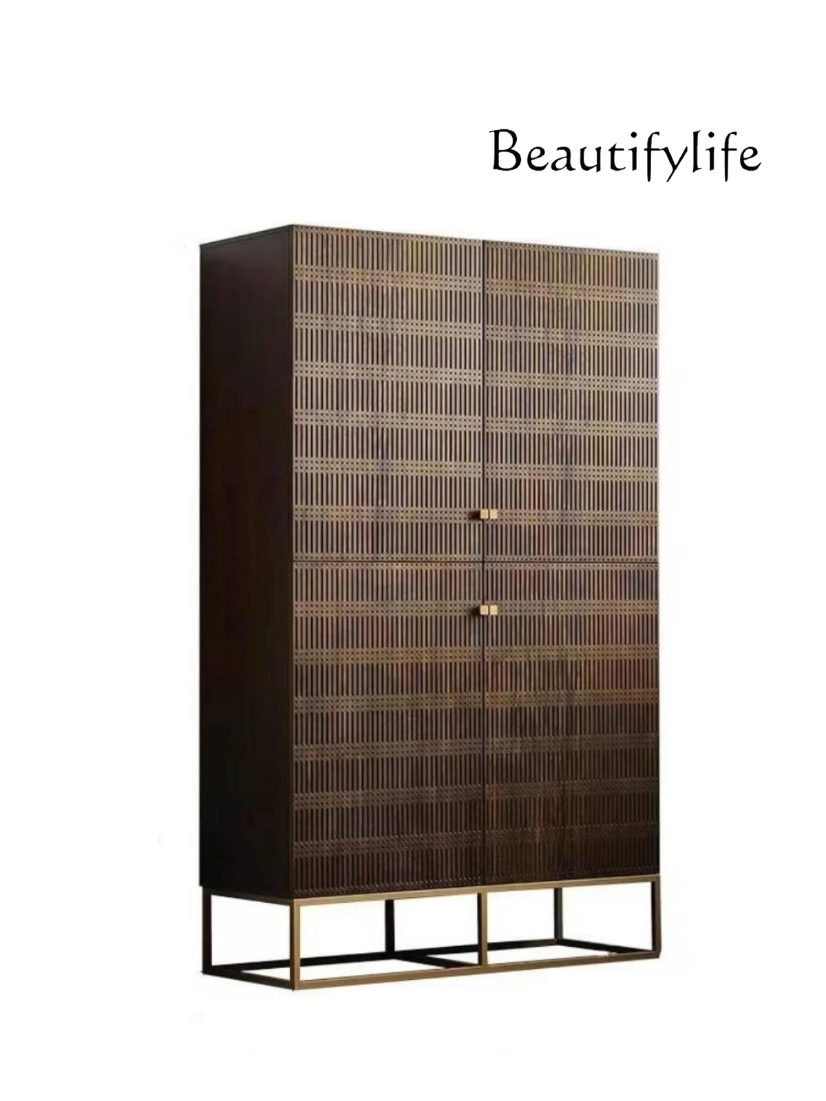 

American-Style Retro Wood Carved Locker Modern Light Luxury Sideboard Cabinet Italian Designer Model Storage Cabinet