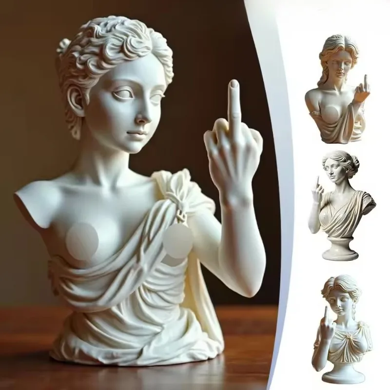 

Vienna Goddess Funny Statue, 3D Resin Craft: Unique Cultural Symbol Design – Perfect Ornament for Office & Home Decoration