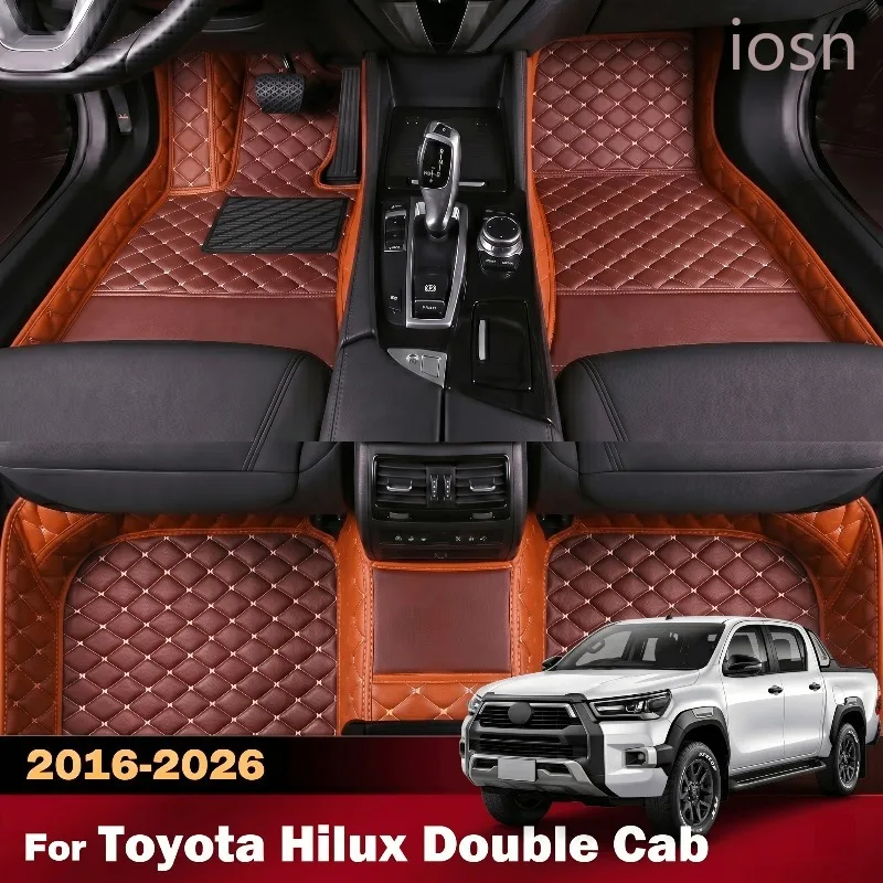 

Custom 3D Car Floor Mats for Toyota Hilux Double Cab 2016-2026 All Weather Waterproof Full Coverage Auto Interior Parts Carpets