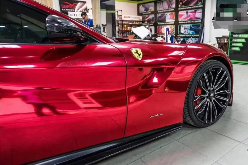 

Highest Quality Glossy Red Chrome Mirror Car Vinyl Wrap Self-Adhesive DIY Car Wrapping Decal Film Decoration