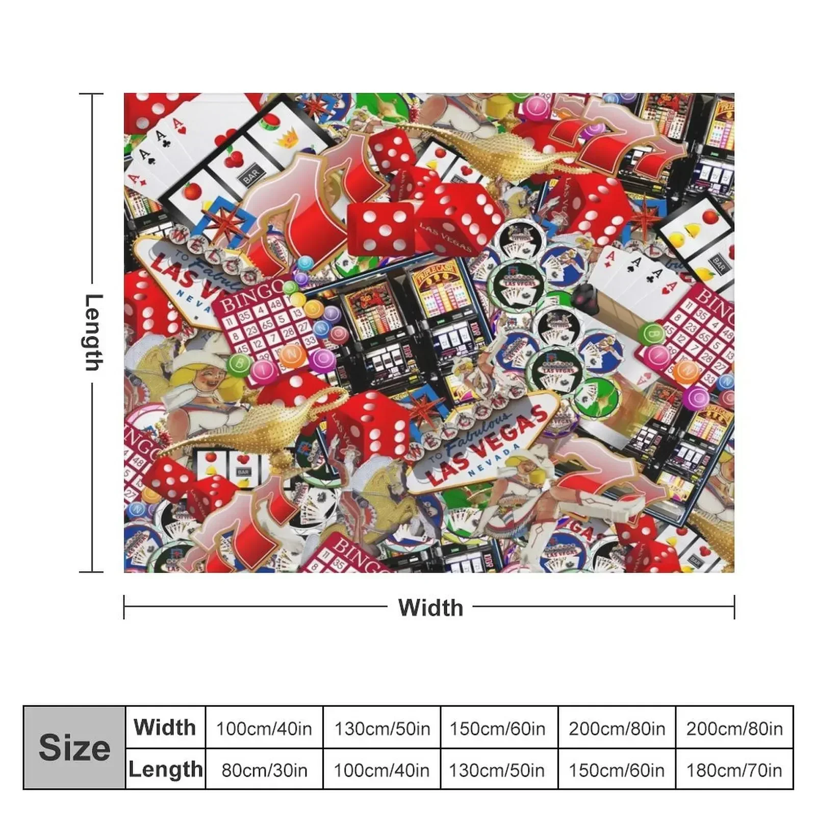 Gamblers Delight - Las Vegas Icons Throw Blanket anime Comforter Bed linens Blankets