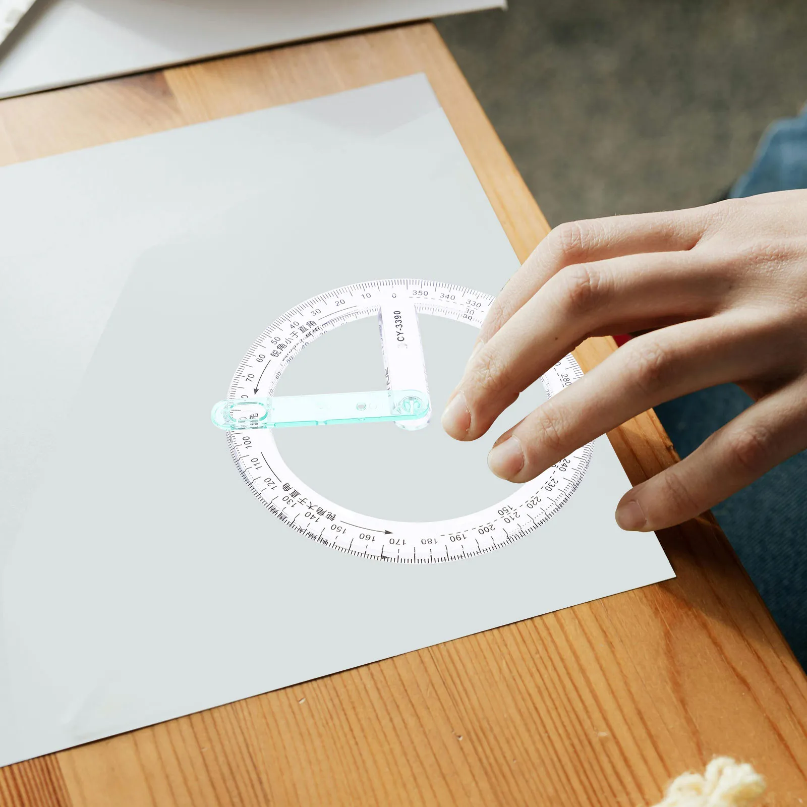 5Pcs Plastic Circle Protractor 360 Degree Professional Measuring Tool for Classroom Office Home Use Multi-Function Angle Ruler