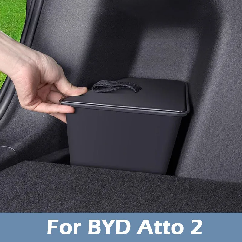 For BYD Atto 2 2024 2025 Car Trunk Both Side Groove Storage Box ABS Plastic Organizer Buckets Interior Stowing Accessories