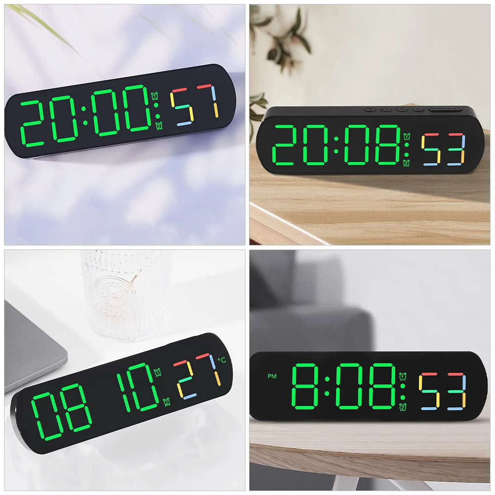 

LED Digital Alarm Clock Multi-Function Desk Table Clock with Temperature Display Countdown Timer for Bedroom Office