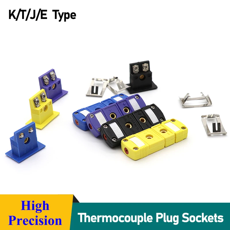

1~100pcs K/T/J/E Type Thermocouple Plug Sockets Sensor Panel Mount Heat-resistant Miniature Wire Cable Connector Socket Plug