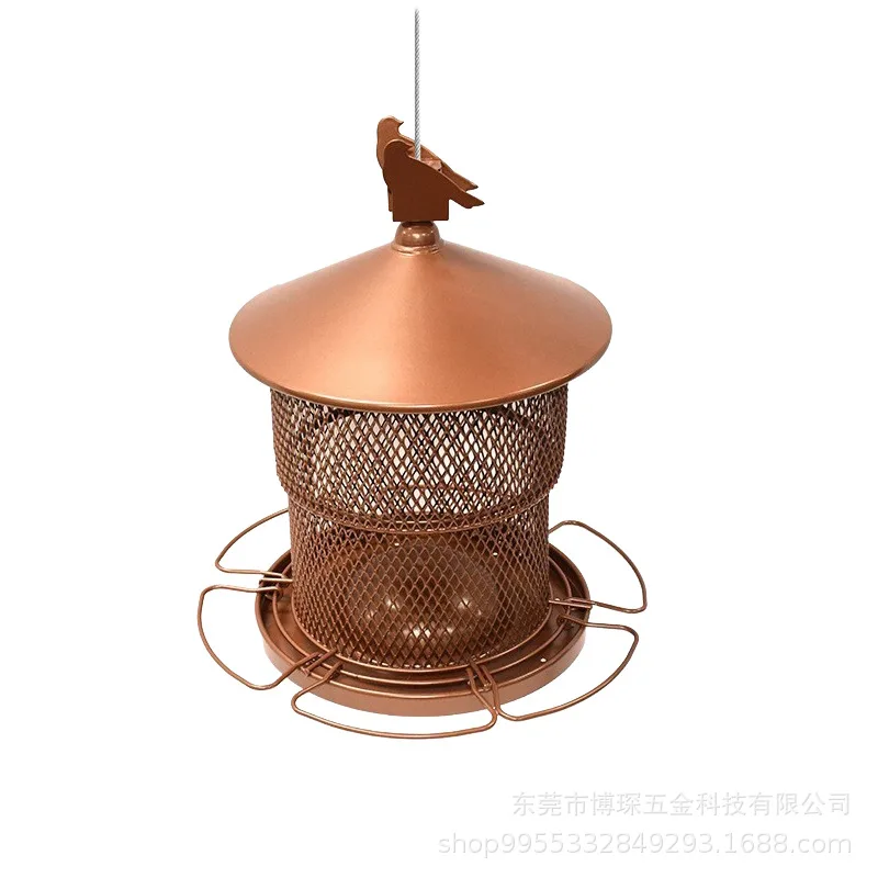 Cross-border new garden wrought iron outdoor bird feeder double