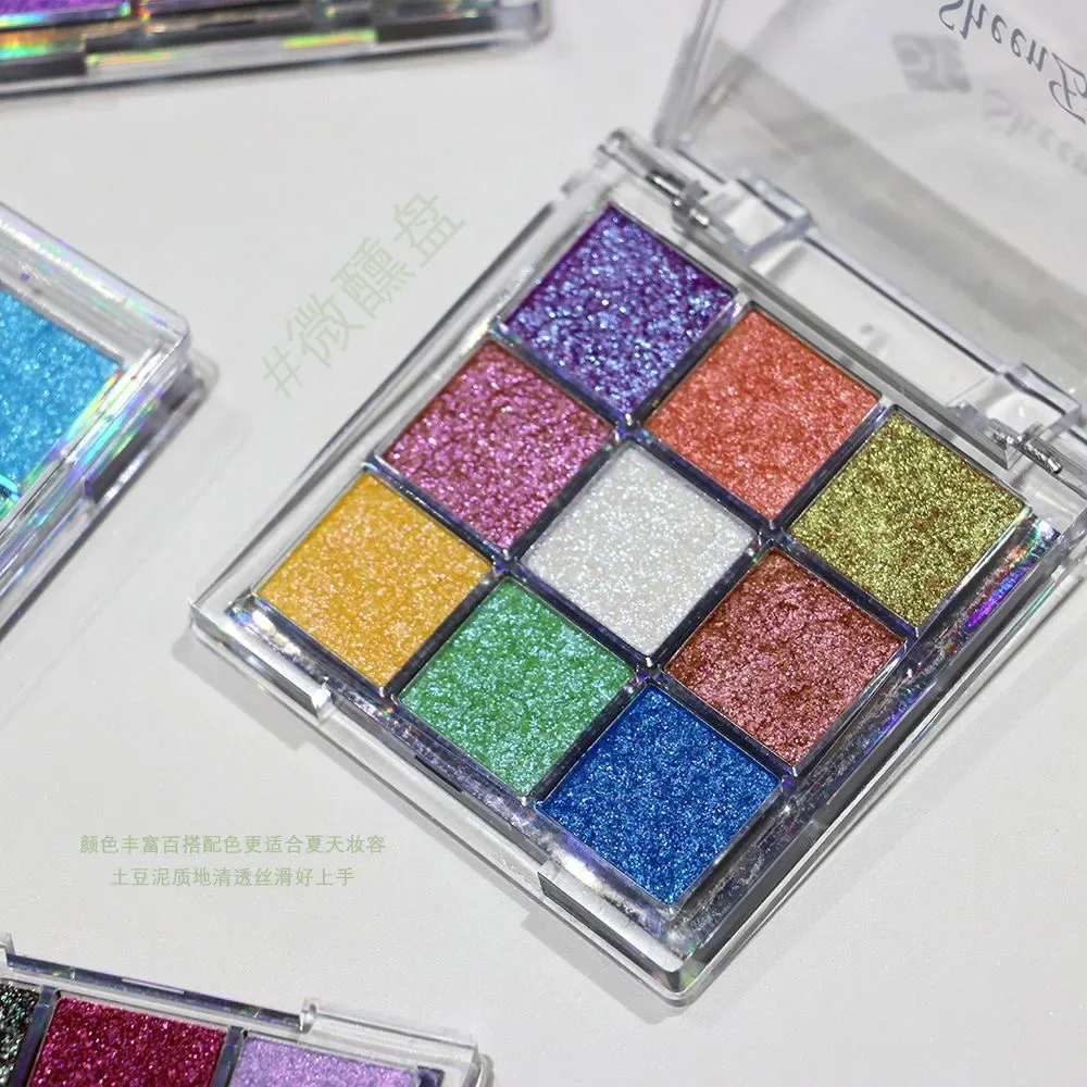 Sheeneffect 9 paleta de sombra, camaleão matte pearl eyeshadow