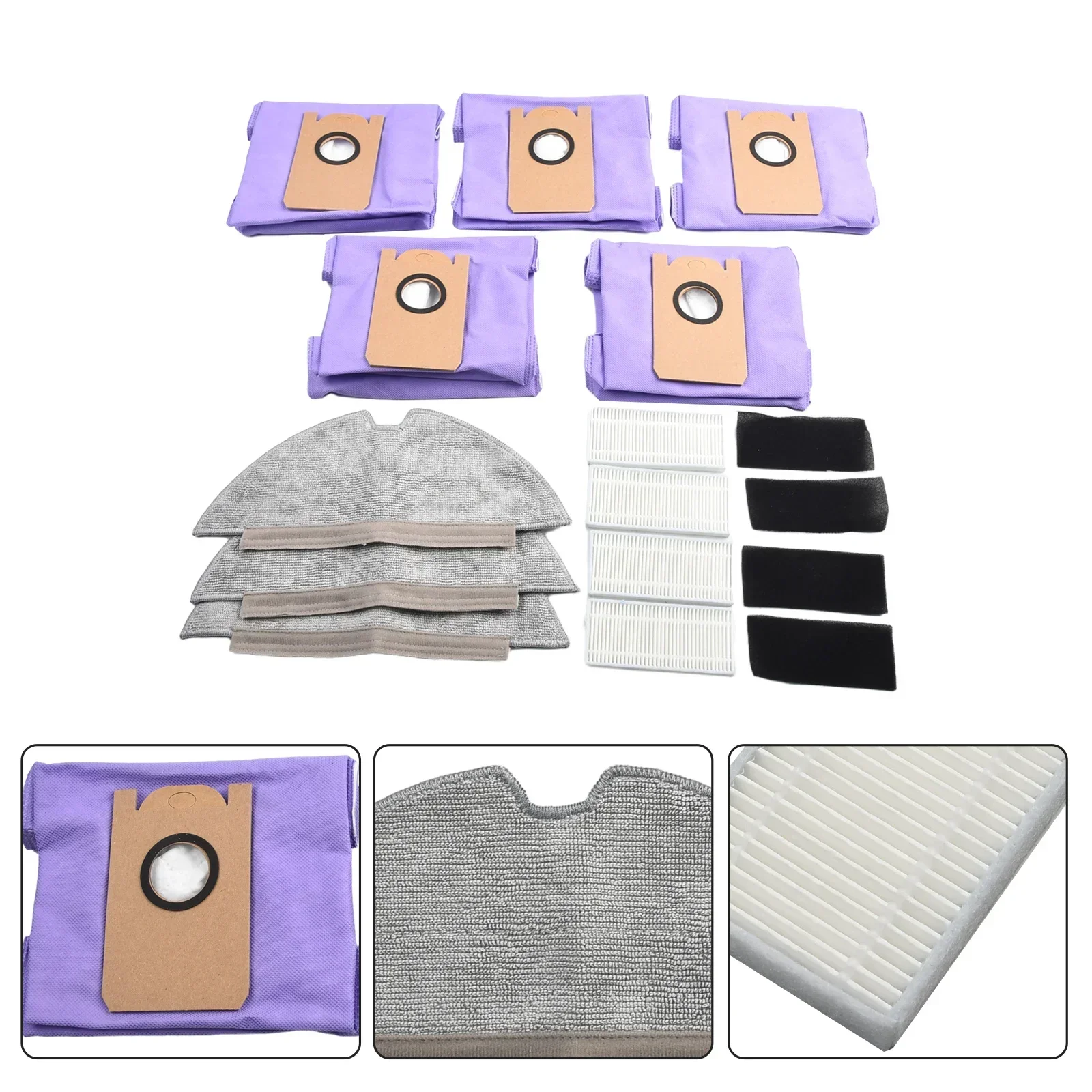 Filter Kit Mopping Cloth For LR30 Hybrid 12pcs/set For Eufy RoboVac L35 For L35 Hybrid+ Household Cleaning Tool