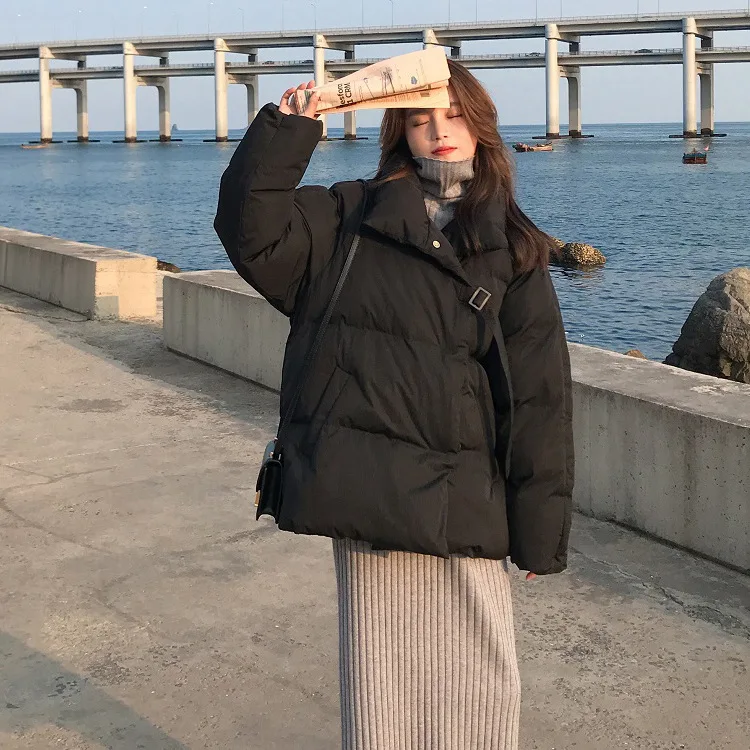 

2025 Short Loose Down Cotton Jacket Women's College Style Versatile Korean Edition Hong Kong Style Cotton Coat Winter New Cotton