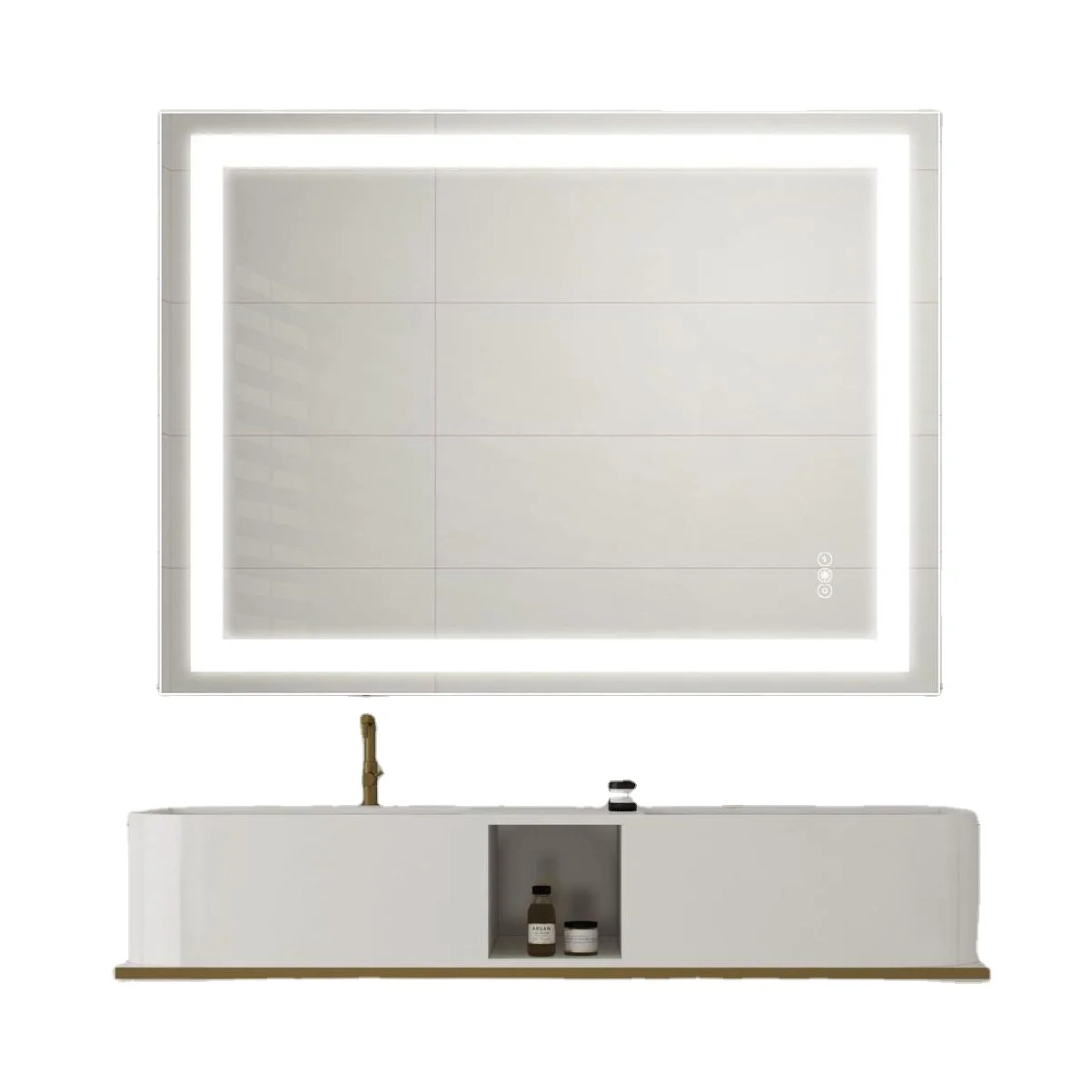 Espelhos de banho do espelho esperto retangulares com espelho inteligente do diodo emissor de luz da tela