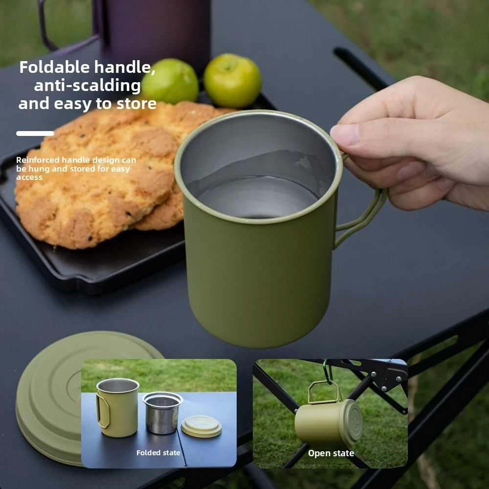 

Outdoor Stainless Steel Travel Mug - 500ml Insulated Hiking Cup for Coffee & Tea | Leakproof & Durable for Camping & Outdoor