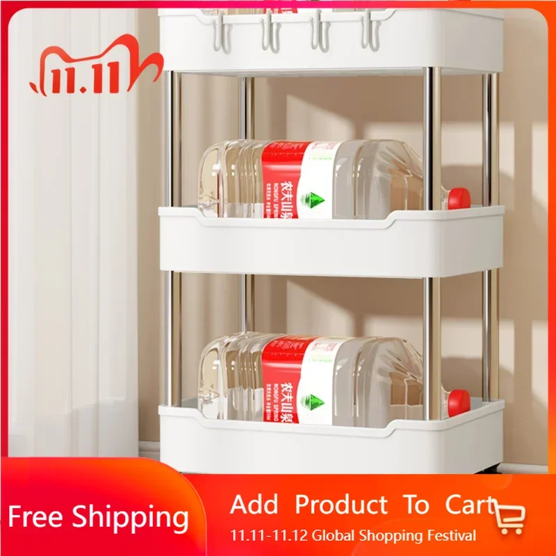 

​Storage Adjustable Plastic Rolling Cart Wheels Bathroom Storage Living Room Disinfecting Service Vestidores Trendy Furniture