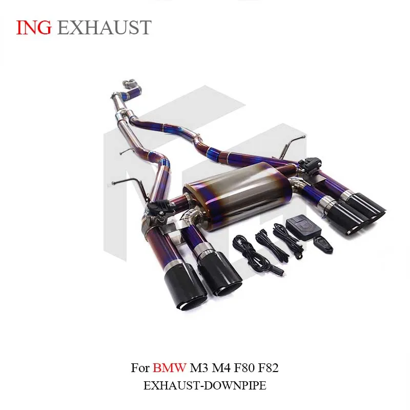 ING Titanium Exhaust System Performance Catback for BMW M2 G87 monotube mid-tail section With guard plate Muffler With Valve