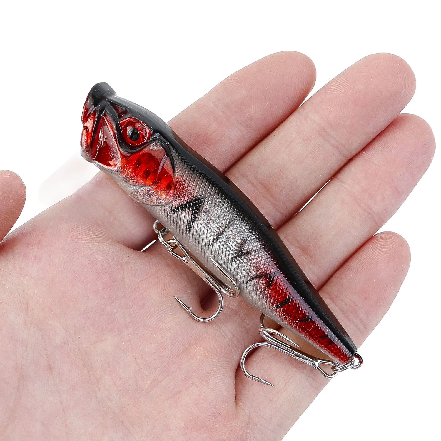 1Pcs Fishing Lures Topwater Popper Bait 9cm 12.5g Artificial Plastic Hard Bait Bass Pike Wobblers Fishing Tackle