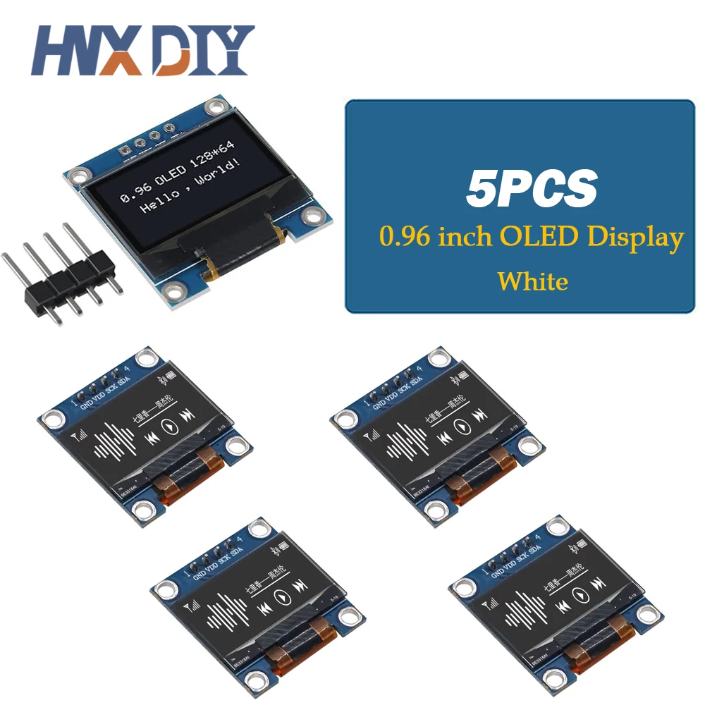 1-10 Stück 0,96 Zoll IIC Seriell Weiß/Blau/Gelb Blau OLED-Anzeigemodul 128X64 I2C SSD1306 12864 LCD-Bildschirmplatine für Arduino