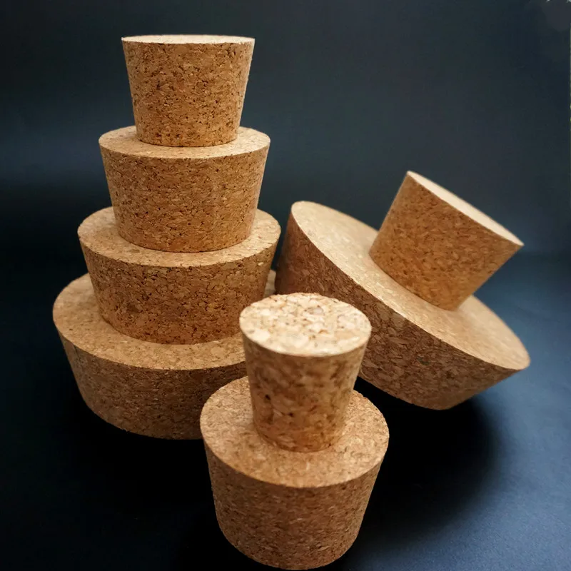 5Pcs/Lot Lab Big Size Top DIA 51mm To 105mm Wood Cork Cap Thermos Bottle Stopper Essential Oil Pudding Glass Bottle Lid