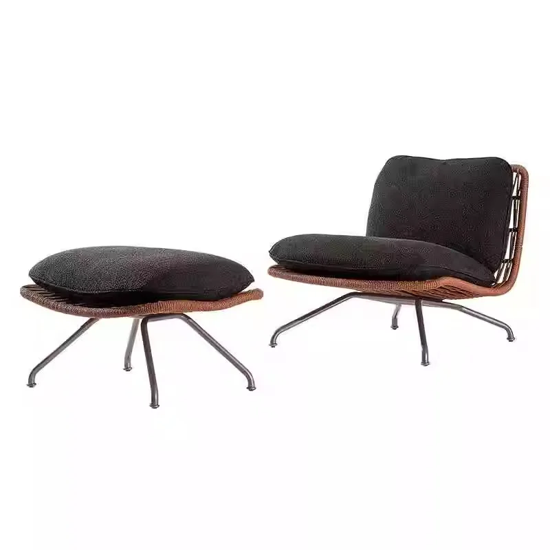 

Outdoor rattan sofa villa courtyard waterproof sunscreen teak leisure furniture outdoor balcony recliner sofa