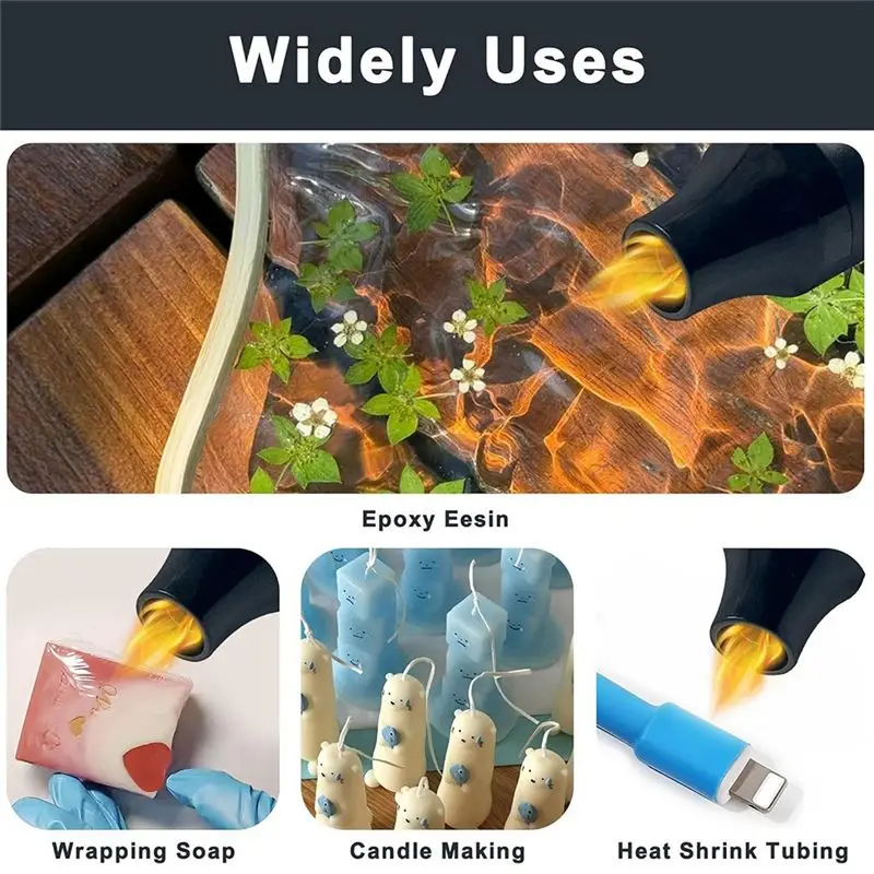 RABIT As59mini Hot Air Gun Dual Speed Temperature Adjustment Fast Hot Air Gun Handmade Soft Clay Drying Shaping EU Plug