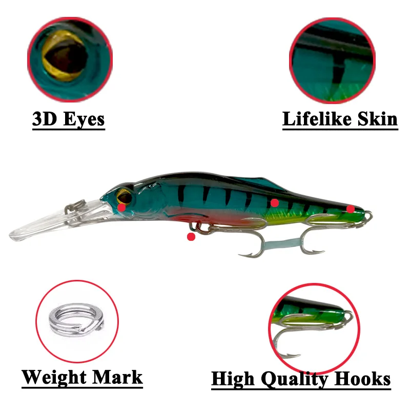 1PCSBigMinnowLureFishing16CM 27.7g  LureMinnow Material 5 colors Floating Artificial Bait Pellet Bearking Jig Wobblers for Pike view 5
